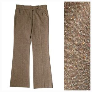 BCBG MaxAzria Tan Brown Confetti‎ Wool Bootcut Slacks Trouser Pants- Size 6